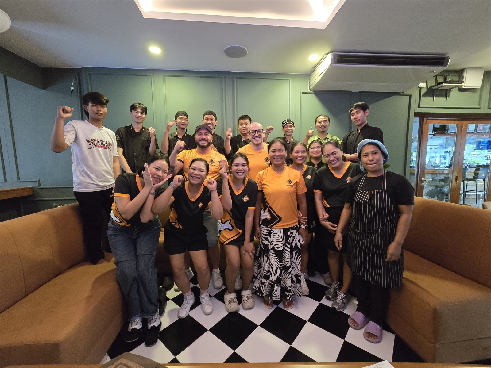 Outback team welcoming guests